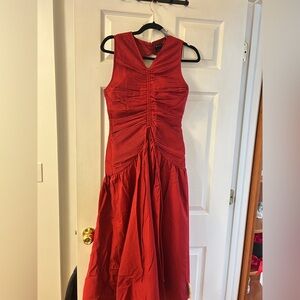 Red Ruched Pleated Cocktail / Evening Dress
New